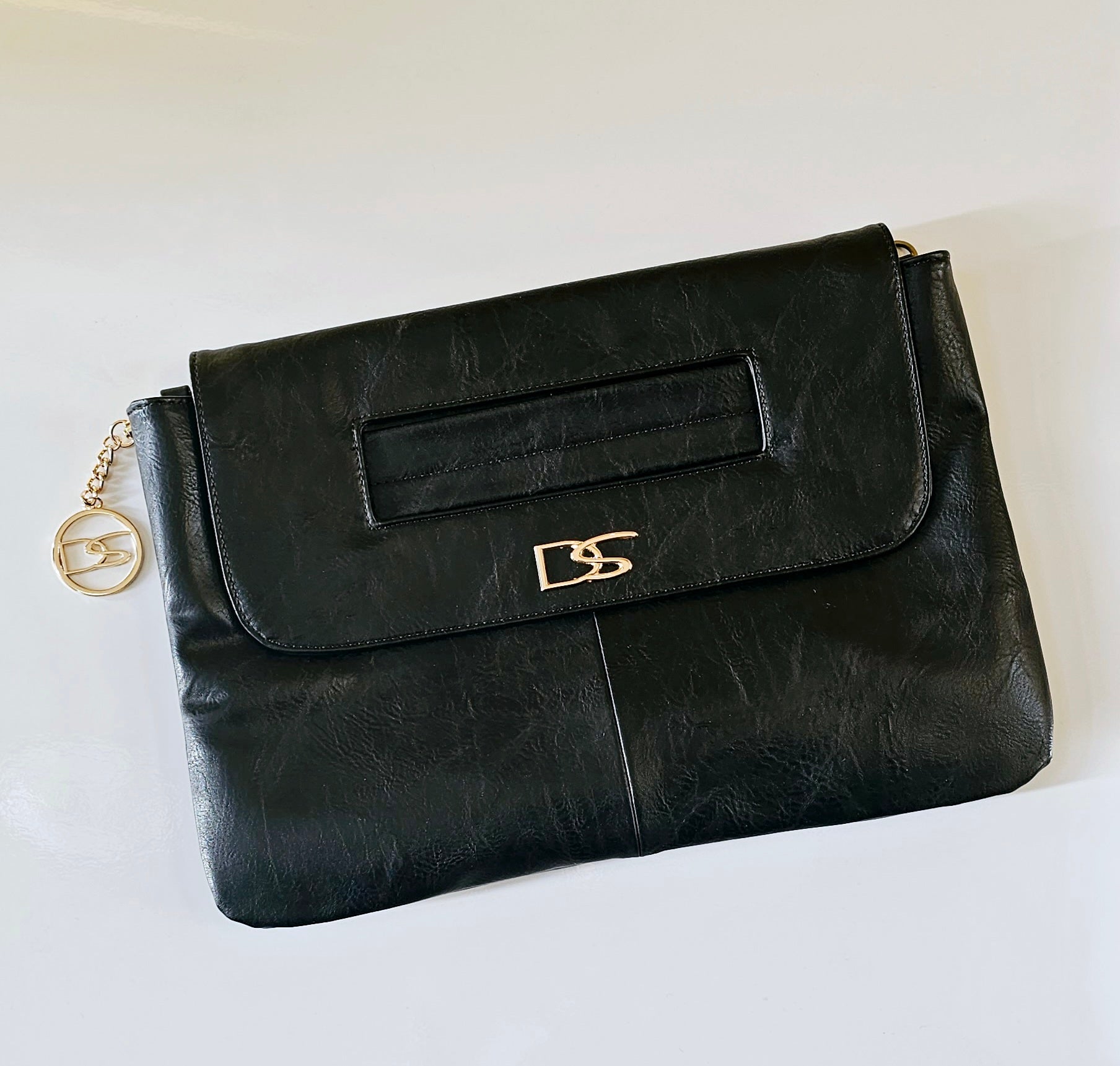 Dell Scott Collection - Black Leather Logo Clutch