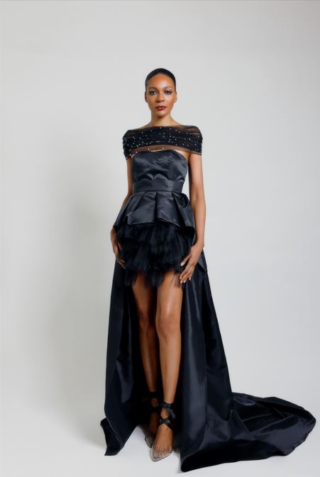 EMERGE - Black Pearl Mesh Wrap Tutu Dress w/Overskirt Dell Scott Collection EMERGE - Black Pearl Mesh Wrap Tutu Dress w/Overskirt Dell Scott Collection