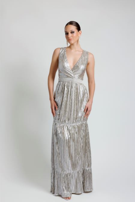 EMERGE - Champagne Foiled Metallic Dress Dell Scott Collection EMERGE - Champagne Foiled Metallic Dress Dell Scott Collection